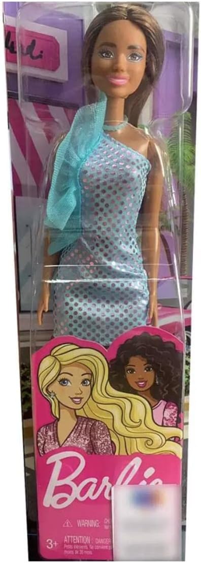 Mattel Barbie: Glitz Obleke - Lutka Temne Polti v Svetlo Modri Obleki (HJR95)