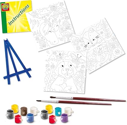 Slikanje po številkah na platnu - Hišni ljubljenčki 3x