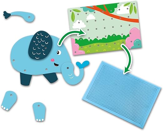 Mozaik perforirana plošča s sestavljankami živali