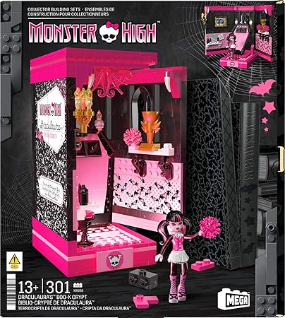 Mega Monster High Action Figure Building Set Draculaura's Boo-k Crypt