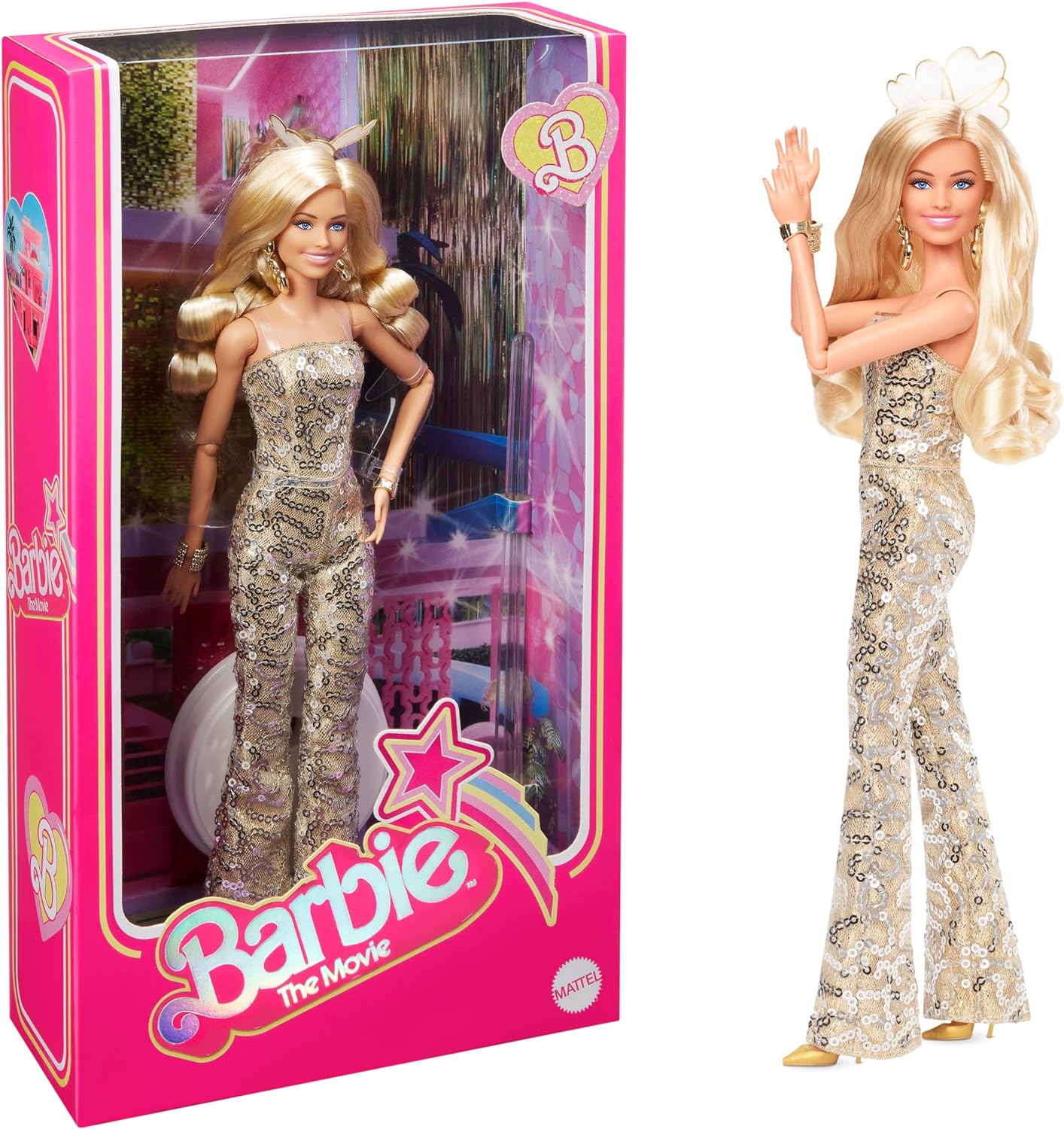 Mattel Barbie: Film - kolekcionarska lutka Margot Robbie Gold Disco Jumper (HPJ99)