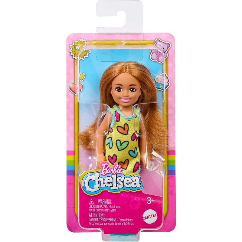Mattel Barbie Chelsea - Majhna lutka v odstranljivi obleki s srčki(HNY57)
