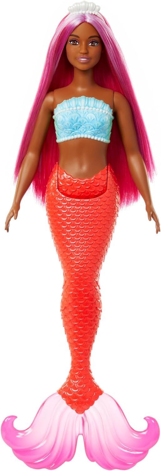 Mattel Barbie Dreamtopia: Narančasta morska djevojka - Lutka s tamnom puti (HRR04)