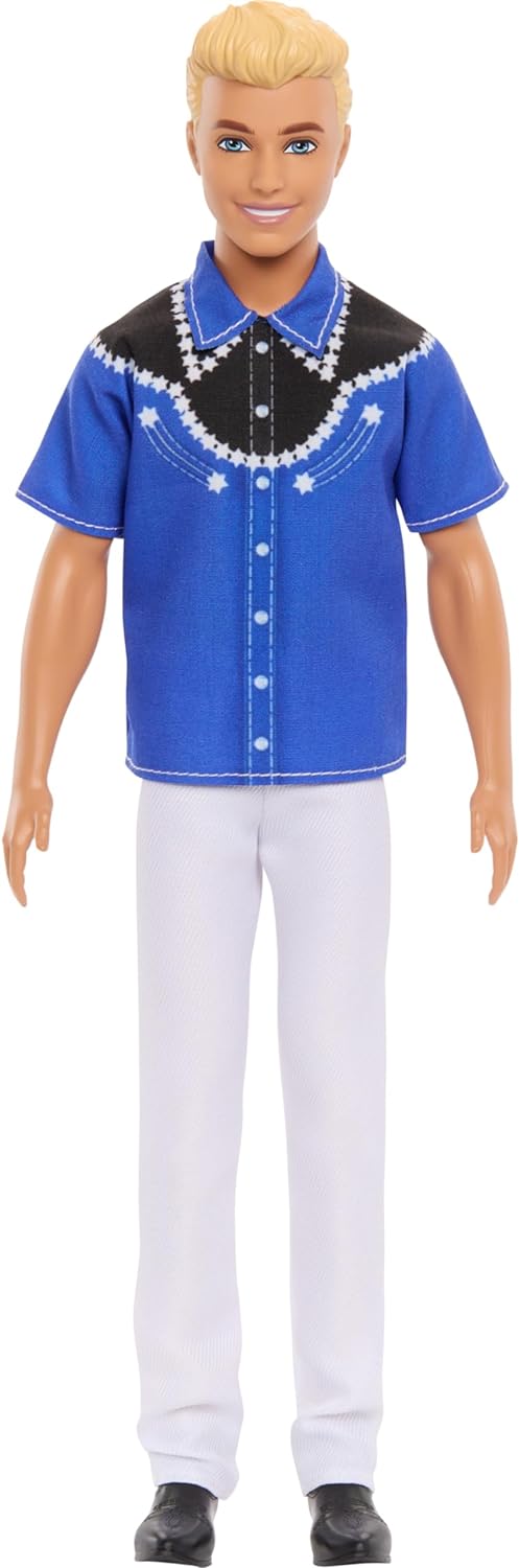 Mattel Barbie: Ken - zapadnjački stil s plavom kosom, modna lutka (HRH25)