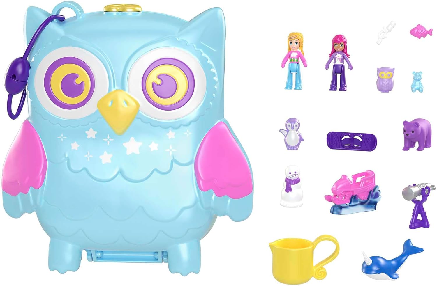 Mattel Polly Pocket: Pidžama Party - Snowy Night Owl Compact (HKV37)