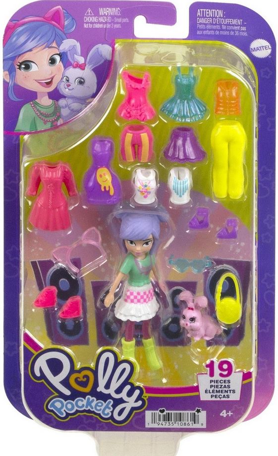 Mattel Polly Pocket - lutka za jutarnju šetnju kućnih ljubimaca (HKV94)