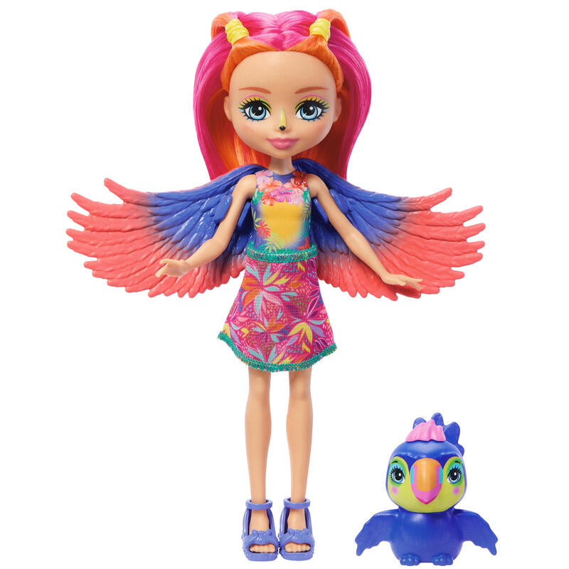 Mattel Enchantimals Sunny Beach - Trippi Toucan and Pet Pavilion Doll (HRX83)