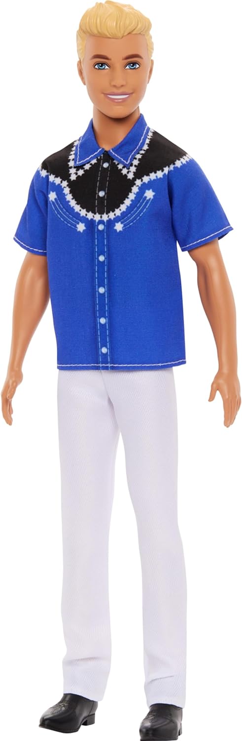 Mattel Barbie: Ken - zapadnjački stil s plavom kosom, modna lutka (HRH25)