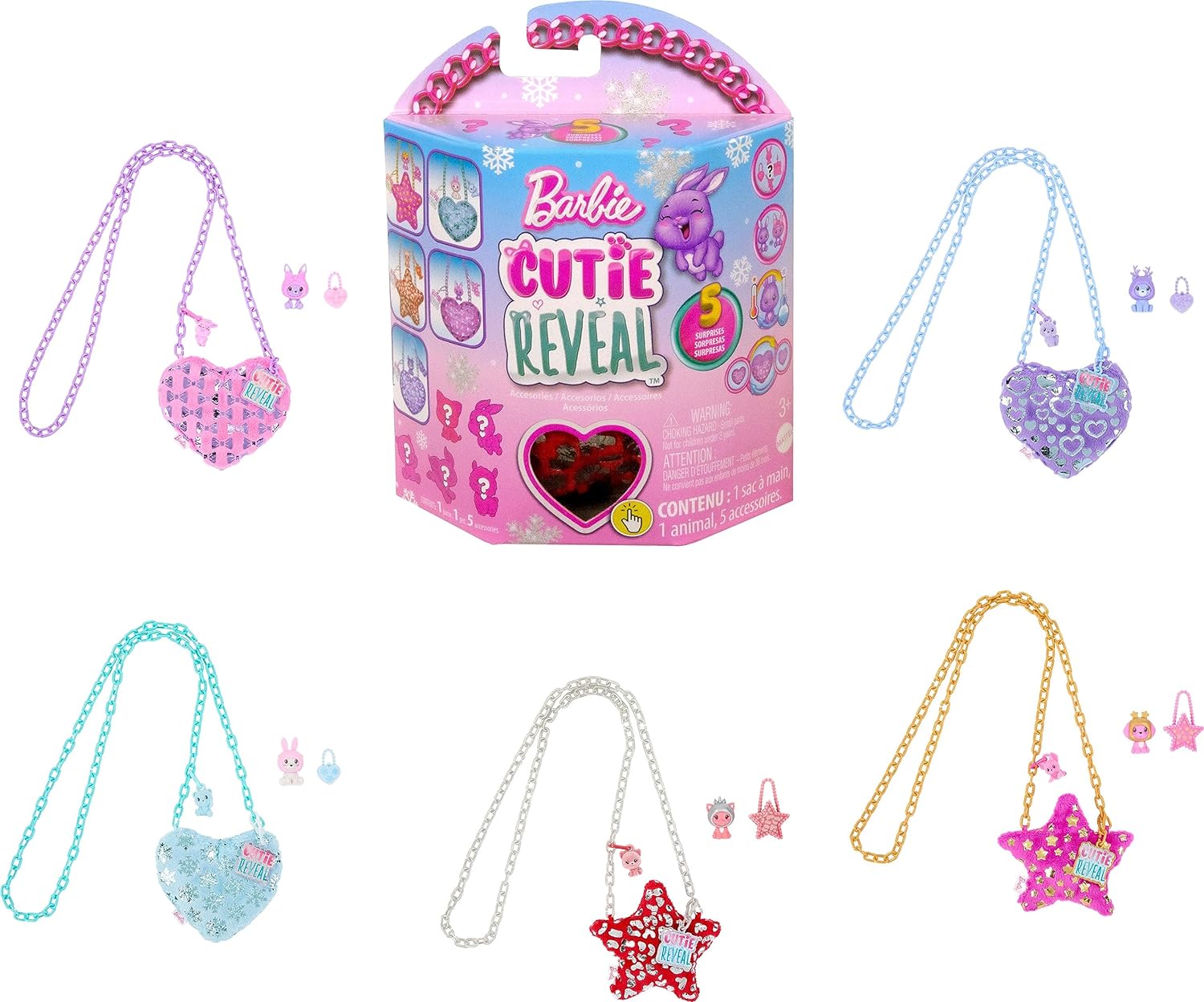 Mattel Barbie: Cutie Reveal - torba i dodaci u obliku ljubičastog srca (HKR37)