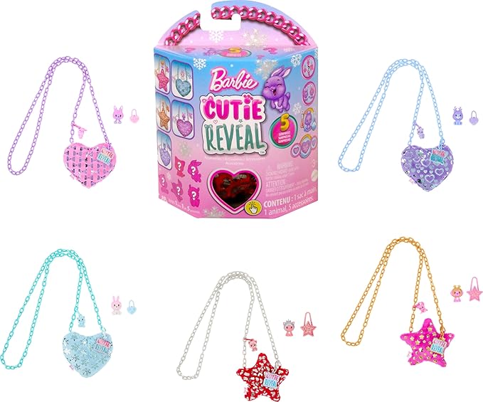 Mattel Barbie: Cutie Reveal - Roza torbica v obliki srca in dodatki (HKR38)