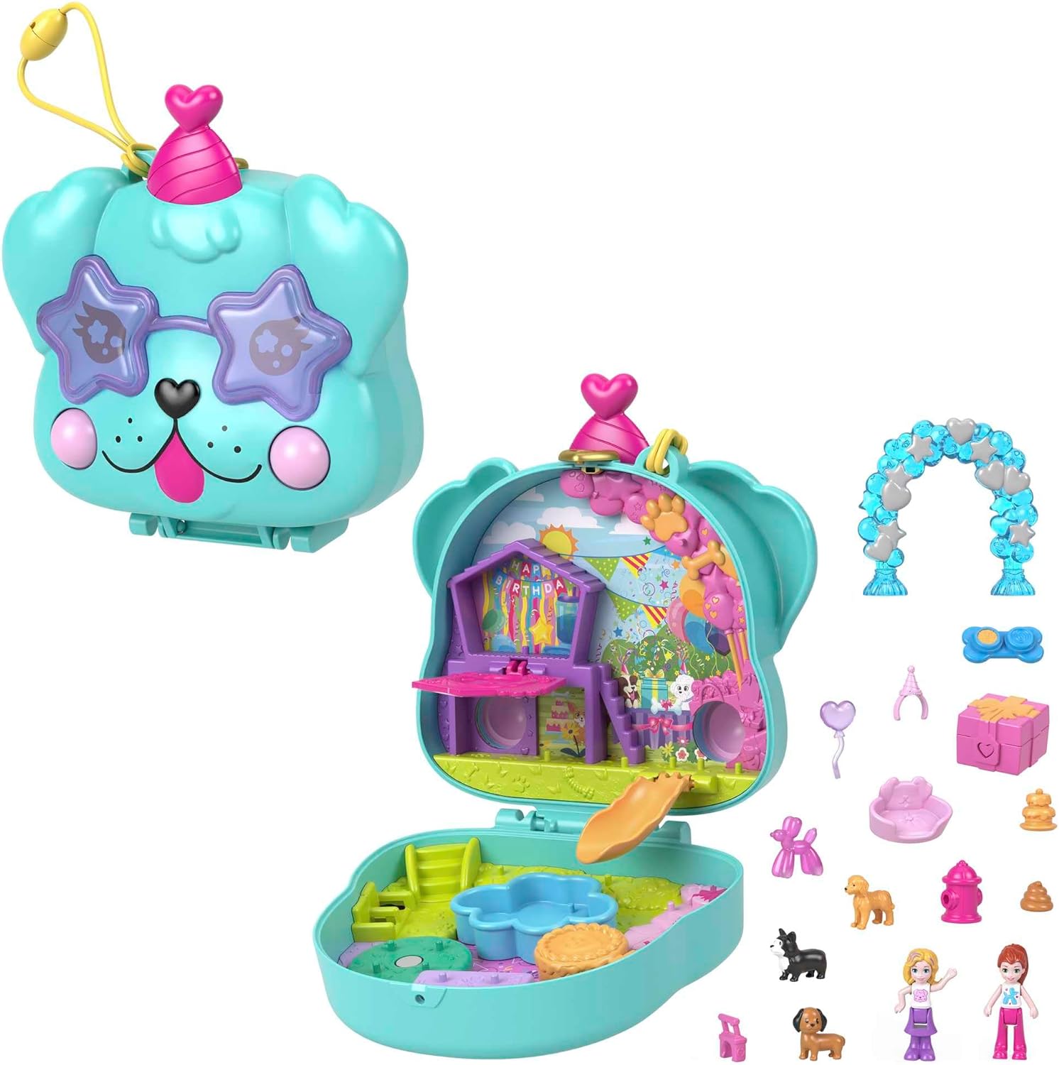 Mattel Polly Pocket - Puppy Birthday Party u kompaktnom obliku (HKV30)