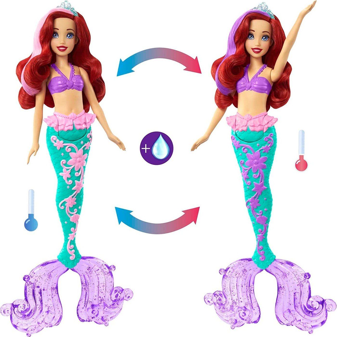Mattel Disney Princess - Ariel Sirena sa sprejom u boji (HLW00)