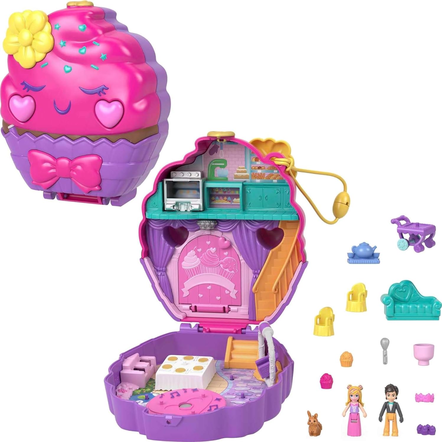 Mattel Polly Pocket - Cupcake Compact Sweet Treat Set (HKV31) 