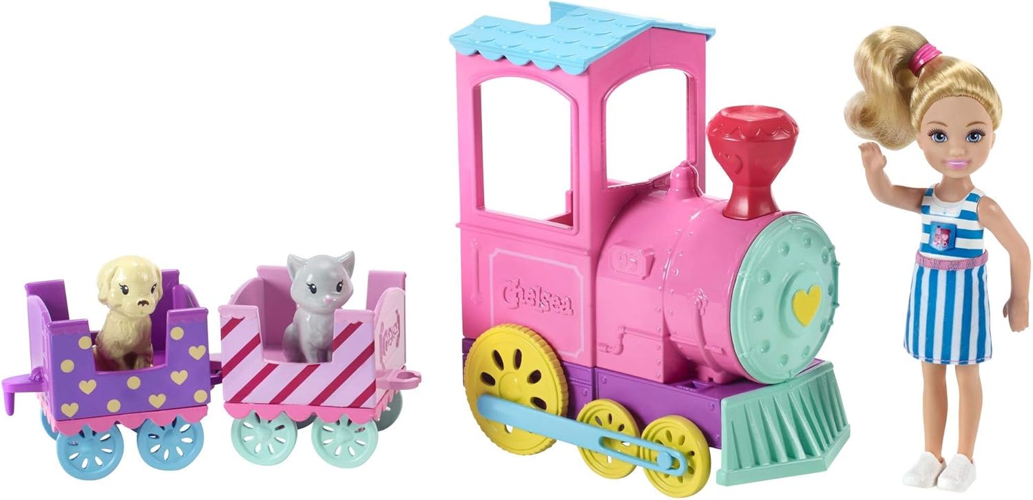 Barbie Chelsea Choo-Choo lutka s vlakom, šareni set za igru ​​s dodacima (FRL86)